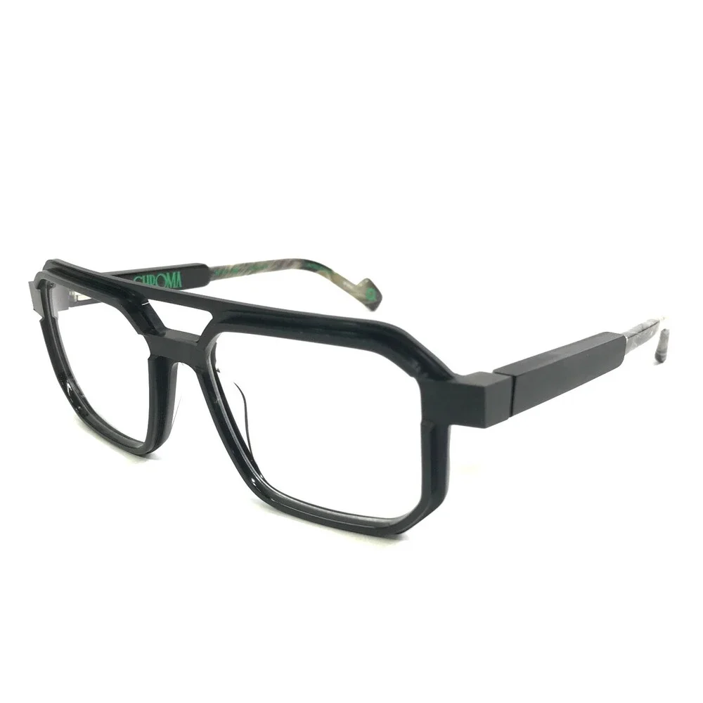 Etnia Barcelona Eyeglasses Frames CHROMA N41 BK Black Gray Horn Thick 53-16-142